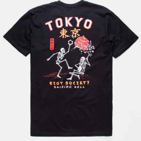 riot society Other - NWOT Riot Society Tokyo Skeleton Graphics T-shirt